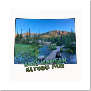 Colorado State Outline (Rocky Mountain National Park) Posters and Art